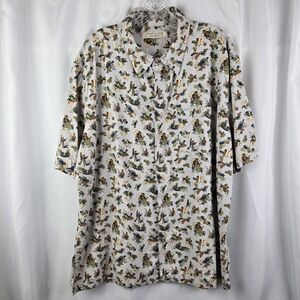 Island Republic Aloha Luao Hula Hawaiian Print Mens Button Down Shirt Size XXL